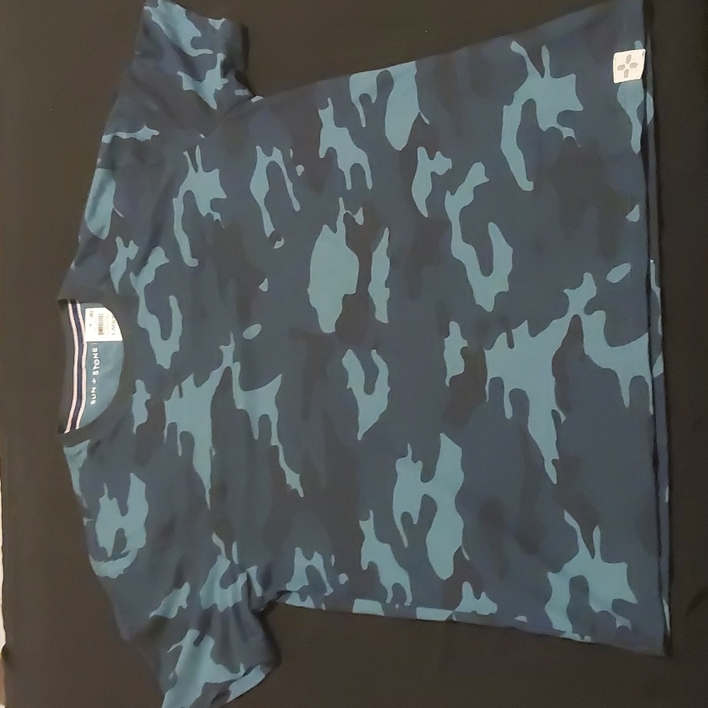 Sun + Stone Navy Camouflage Short Sleeve Tee